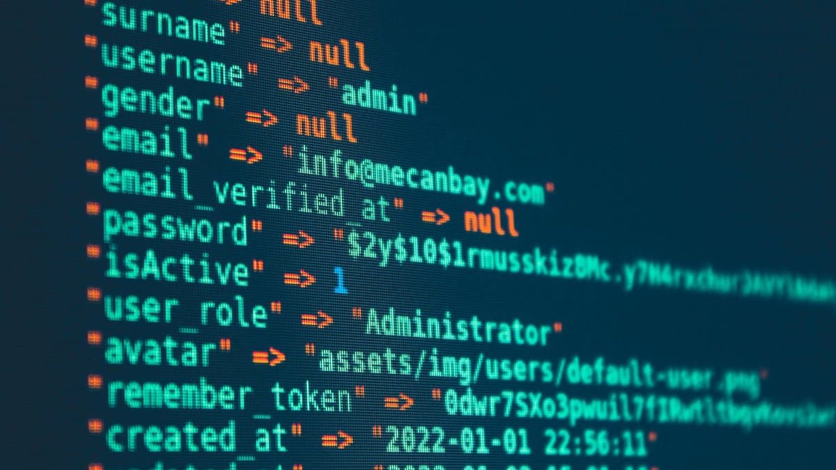 Vibrant close-up of code displayed on a monitor with various programming details.