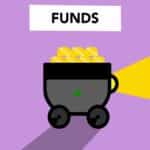 Creative illustration of full trolley with gold representing concept investing in funds and make capital
