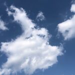 Beautiful fluffy clouds set against a clear blue sky during a sunny day.