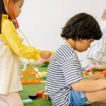 Joyful children engaged in playtime at a cheerful kindergarten setting.