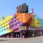 Vibrant Ripley's Believe It or Not Odditorium with unique architecture in a city street.