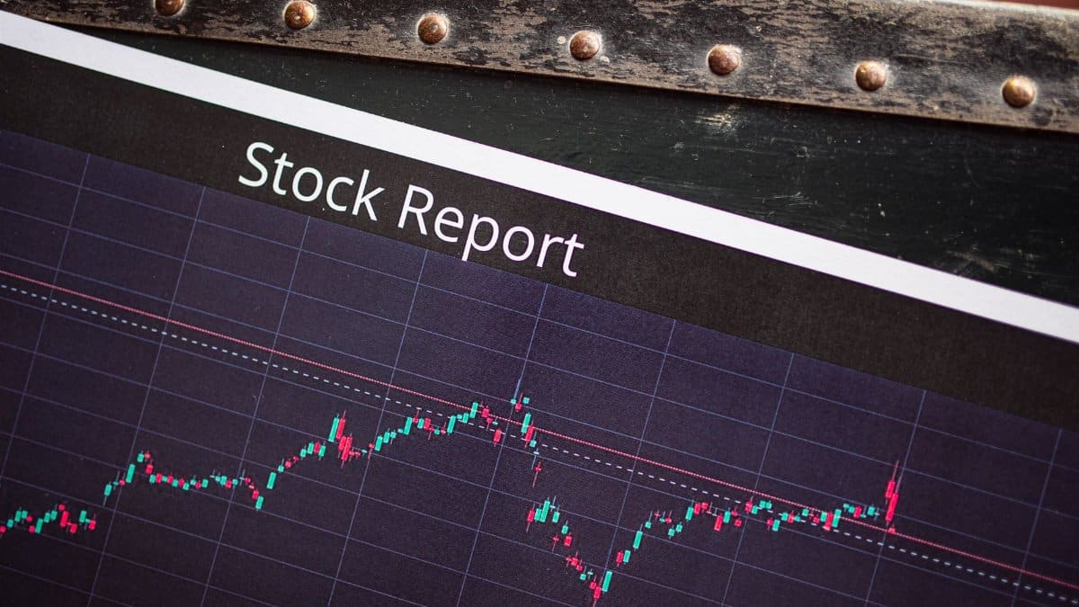 Detailed view of a stock report displaying a market performance graph with data trends.
