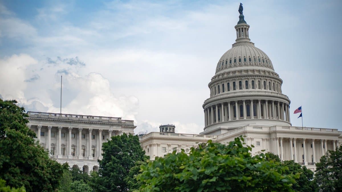 The US Capitol Building in Washington DC, an iconic symbol of the American government.