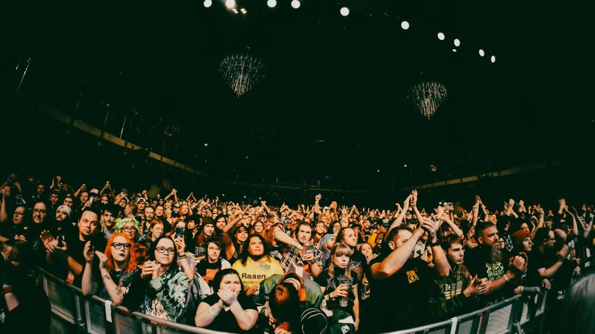 Lively audience enjoying a concert in Minneapolis, capturing the vibrant concert atmosphere.