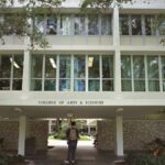 Entrance to the College of Arts & Sciences at the University of Miami in Coral Gables, Florida.