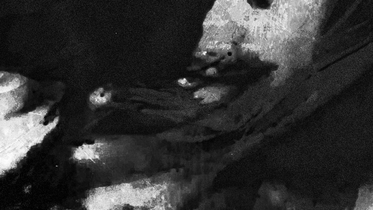 Dark and moody abstract art with grainy texture in a monochrome palette.