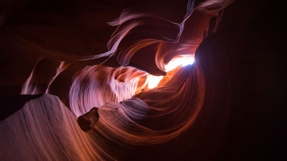 Captivating view of the swirling formations in Antelope Canyon, Arizona, showcasing nature's breathtaking artistry.