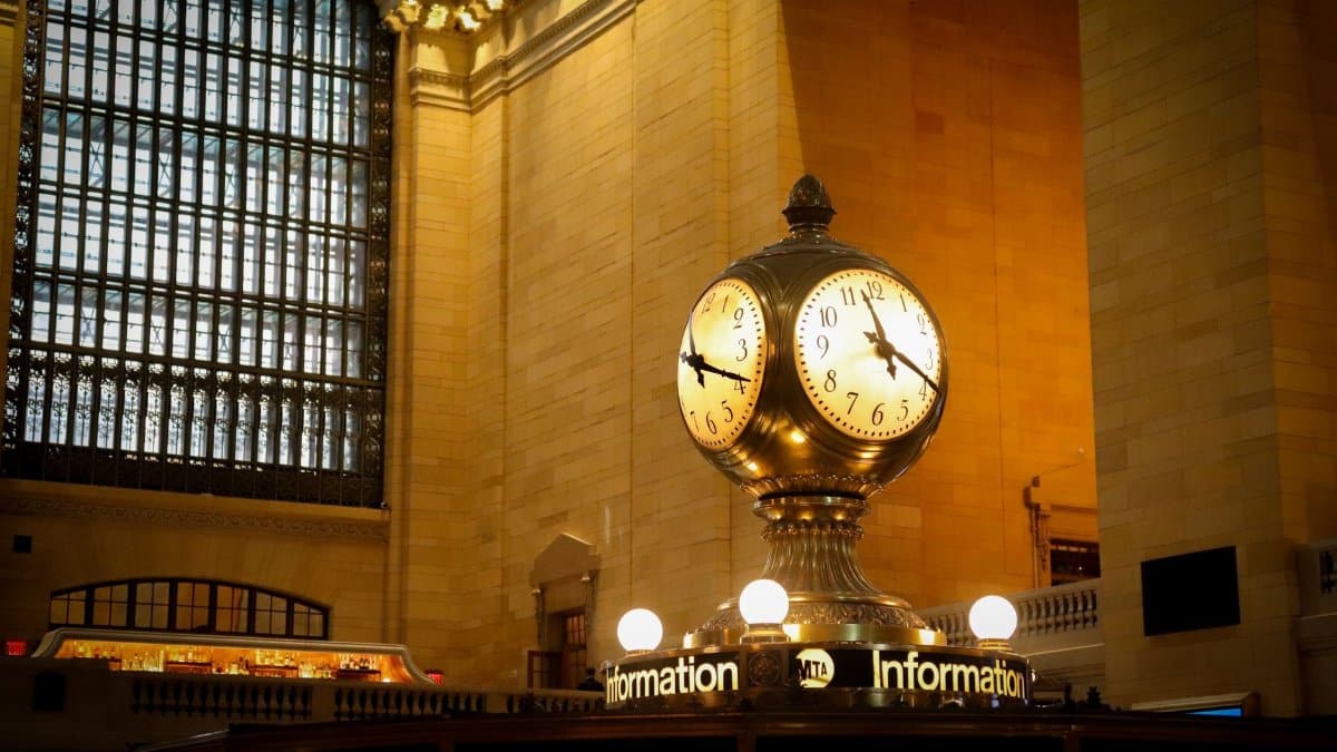 The classic clock at Grand Central Terminal, New York City, symbolizing timeless elegance.