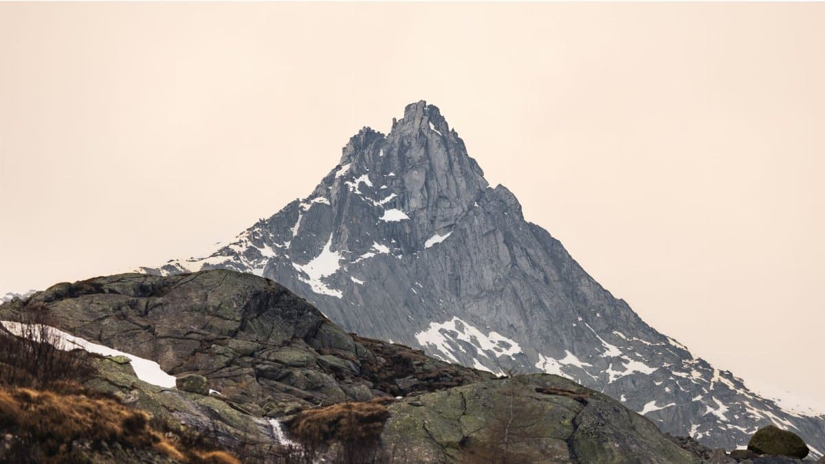 Scenic view of a snow-covered mountain peak in the Italian Alps, perfect for adventure imagery.