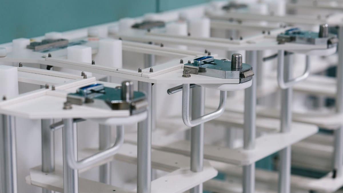 Detailed view of industrial laboratory equipment showcasing modern design and functionality.