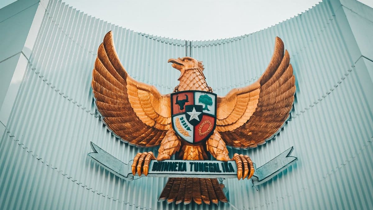 The Garuda Pancasila emblem representing unity and cultural identity in Indonesia.