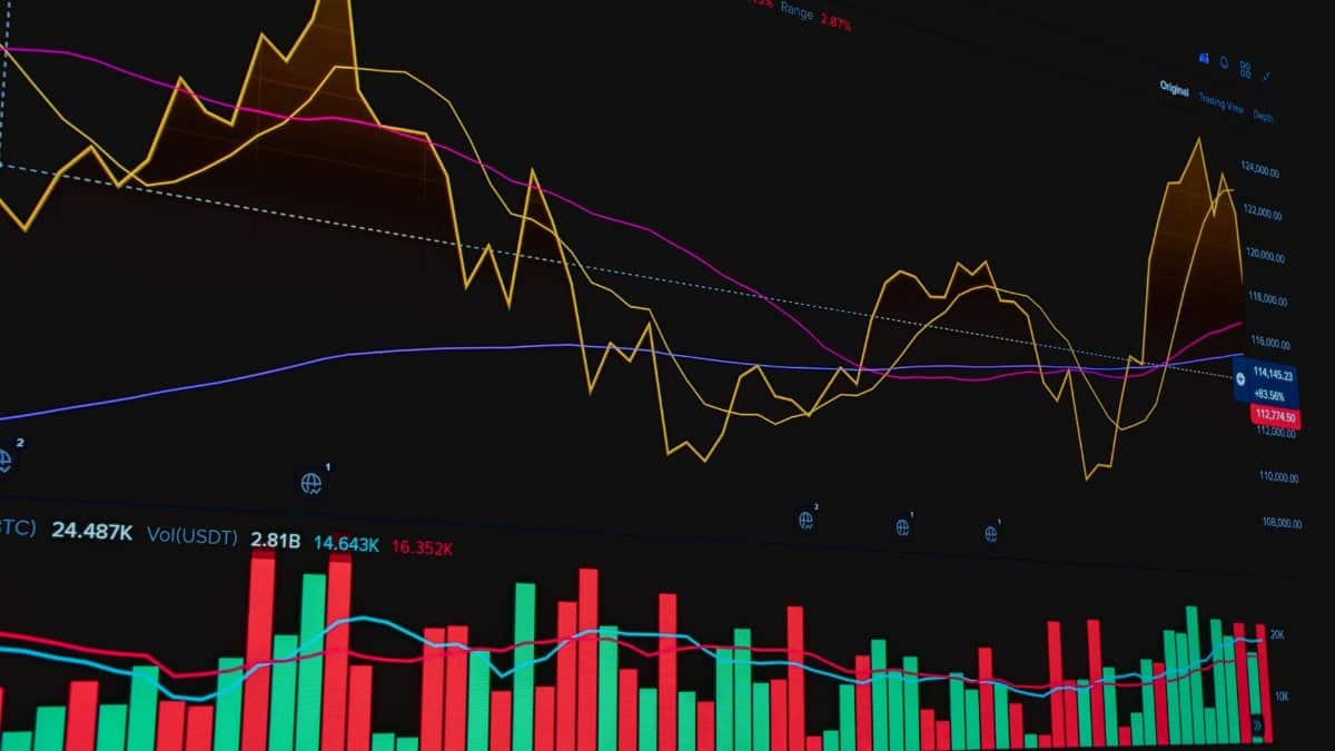 An analytical chart showcasing dynamic cryptocurrency market trends and data visualization.
