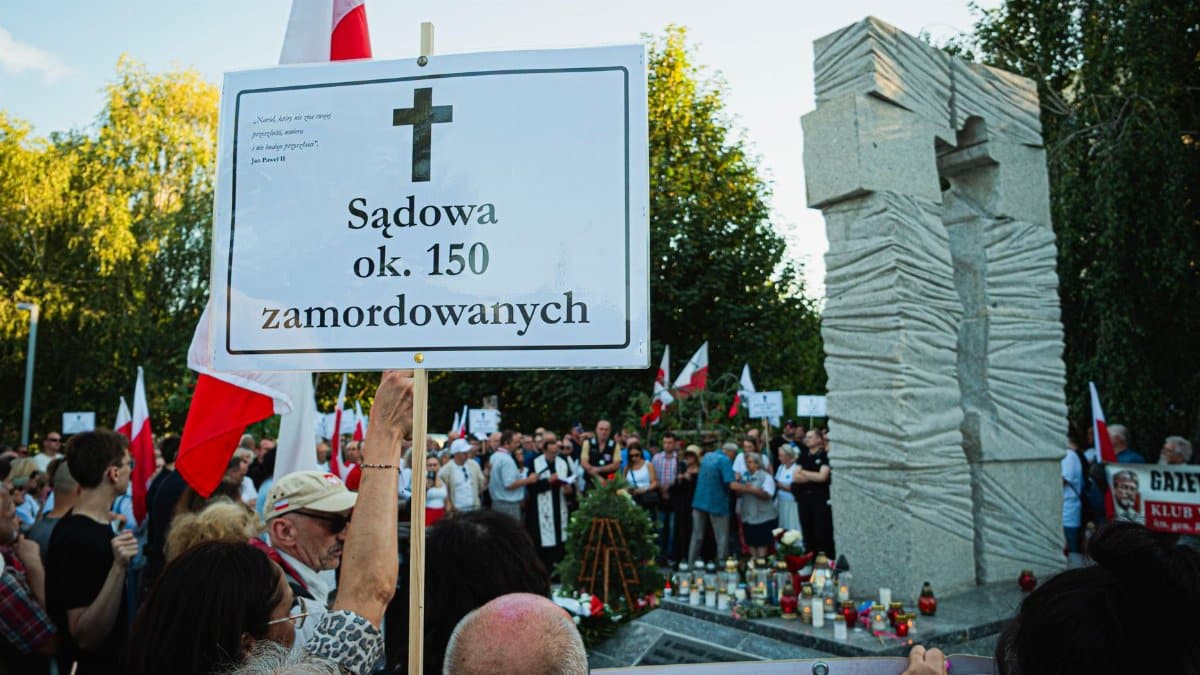 Commemorative march and memorial for Volhynia massacre victims in Wrocław, Poland.