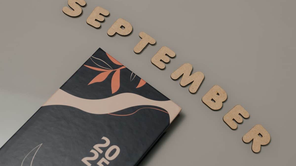 Minimalist 2025 planner showcasing the month of September