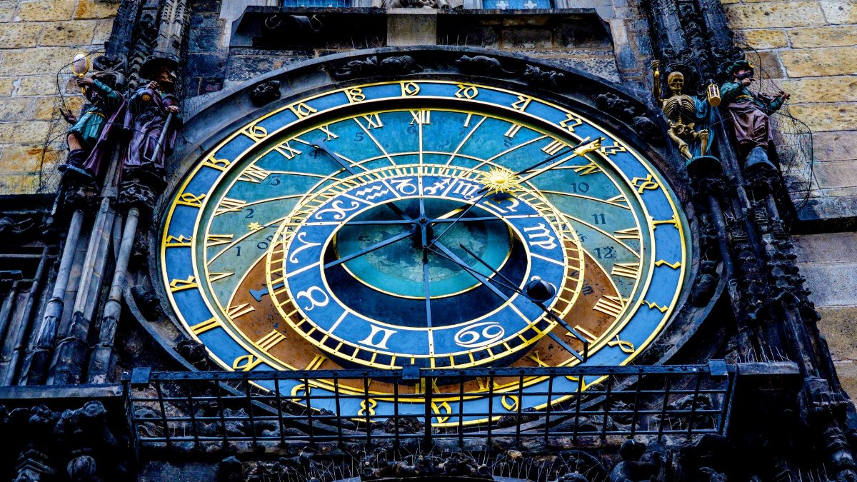Close-up of the medieval Prague Astronomical Clock. A symbol of time and artistry.